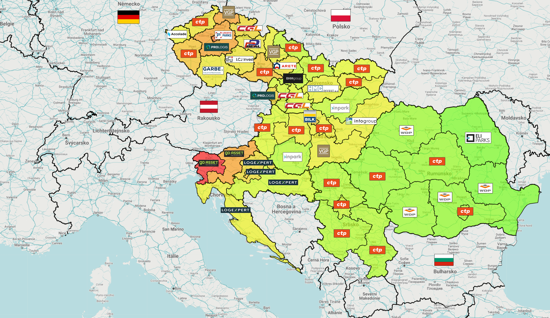 108 REAL ESTATE Priemyselná mapa: kto ovláda priemyselné nehnuteľnosti v strednej a východnej Európe a kde je najlepšie nájomné?